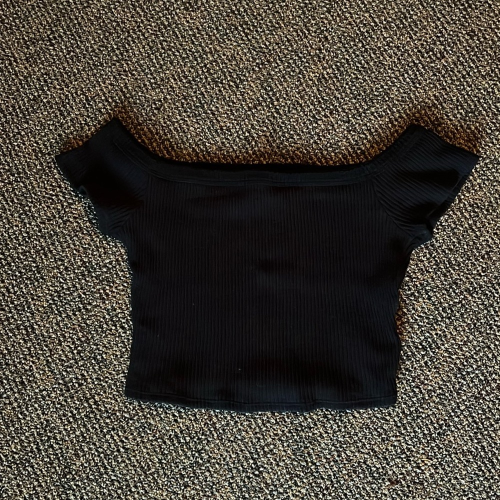 Ribbed off the shoulder top